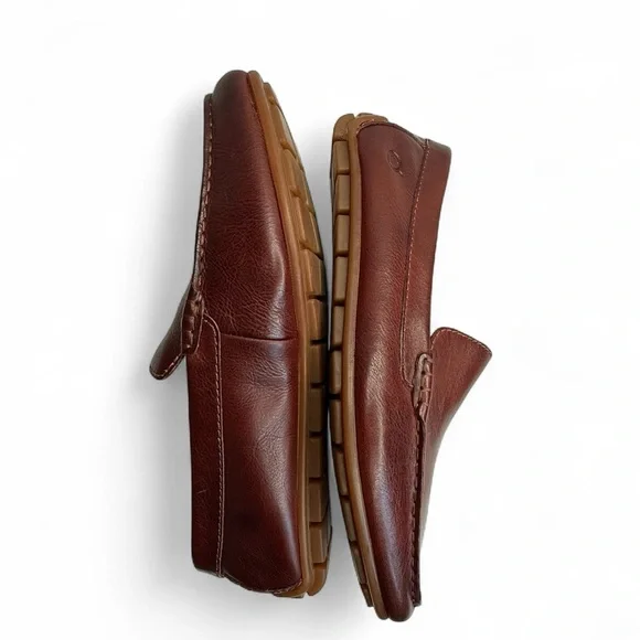 Born Liam Mahogany Brown Leather Driving Loafers • Handcrafted Comfort Shoes - Picture 6 of 12
